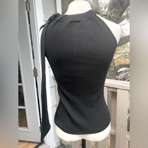 Ann Taylor Loft crepe top sleeveless straight flowing cut Small neckline twisted - Picture 6 of 11